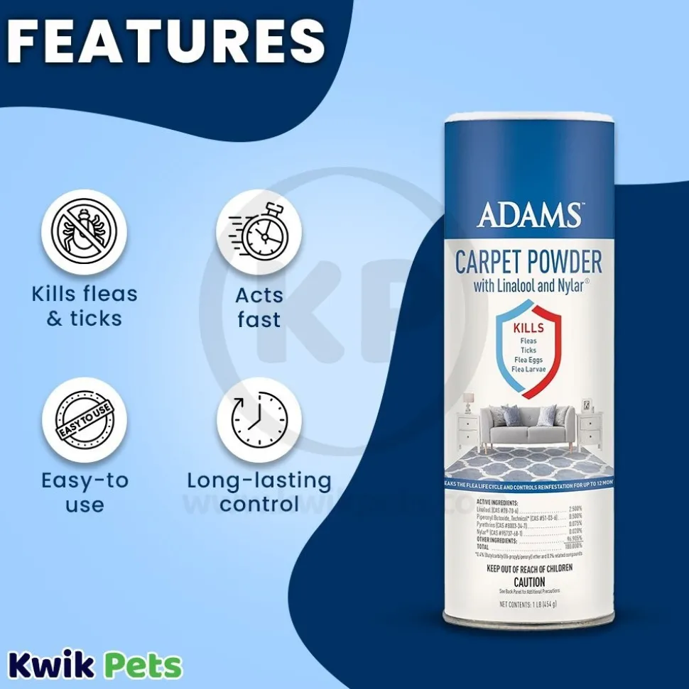 Adams Carpet Powder with Linalool and Nylar 16-oz