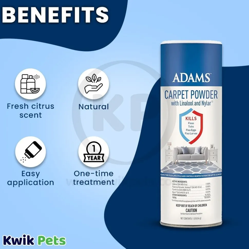 Adams Carpet Powder with Linalool and Nylar 16-oz