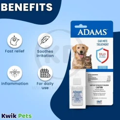 Adams Ear Mite Treatment for Dogs & Cats 0.5-oz
