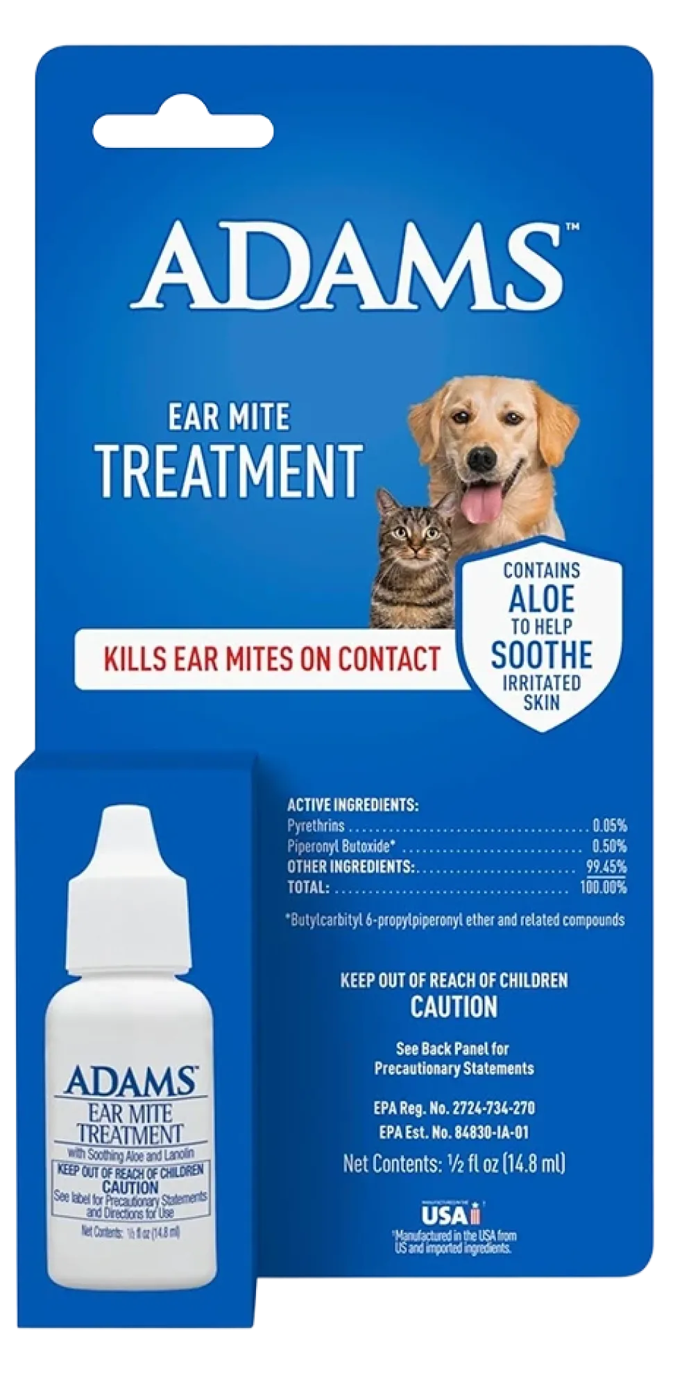 Adams Ear Mite Treatment for Dogs & Cats 0.5-oz