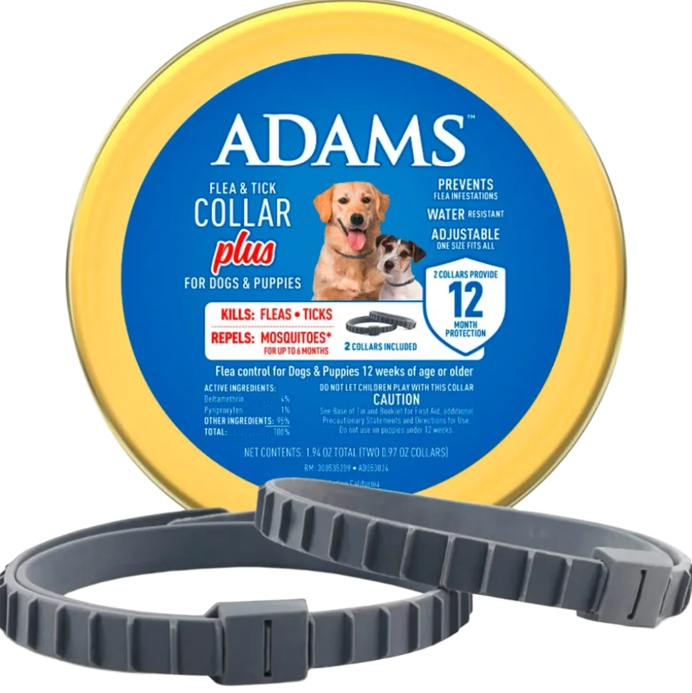 Adams Flea & Tick Collar Plus for Dogs & Puppies 2 Count