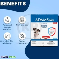 Adams Plus Flea & Tick Red Collar for Dogs Small