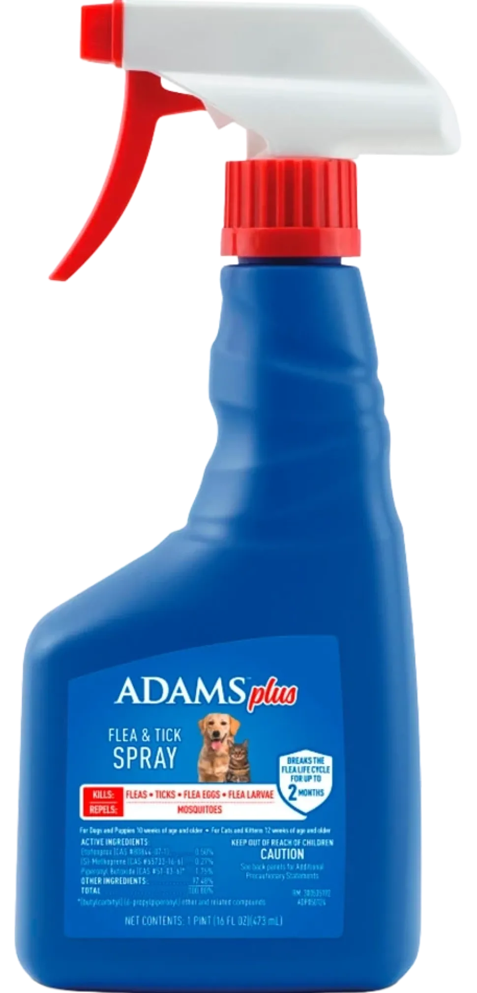 Adams Plus Flea & Tick Spray for Dogs & Cats 16-oz