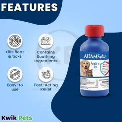 Adams Plus Pyrethrin Dip for Dogs & Cats 4-oz
