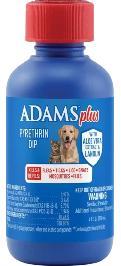Adams Plus Pyrethrin Dip for Dogs & Cats 4-oz