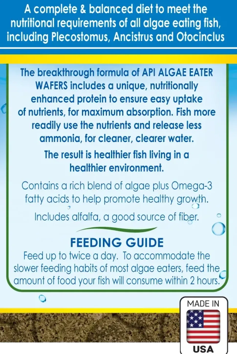 API Algae Eater Premium Sinking Wafer Fish Food 3.7-oz