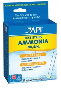 API Ammonia NH3/NH4 Fresh & Salt Water Aquarium Test Strips for Fish 25 Count