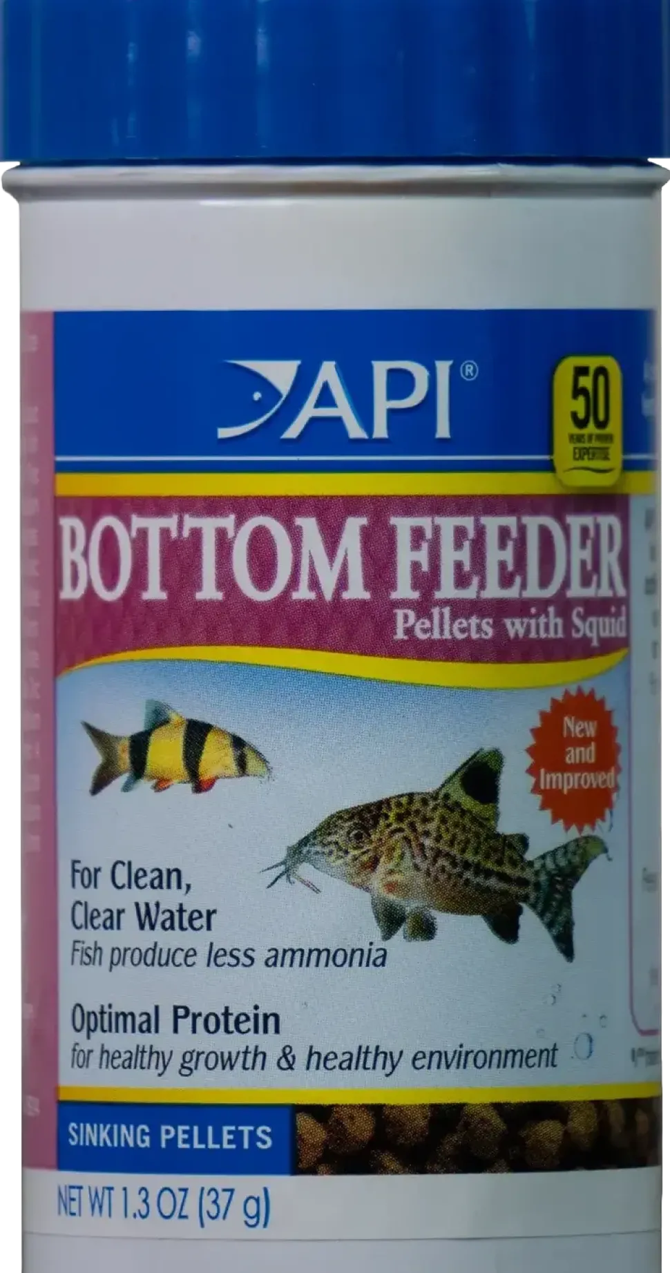 API Bottom Feeder Pellets with Squid Fish Food 1.3-oz