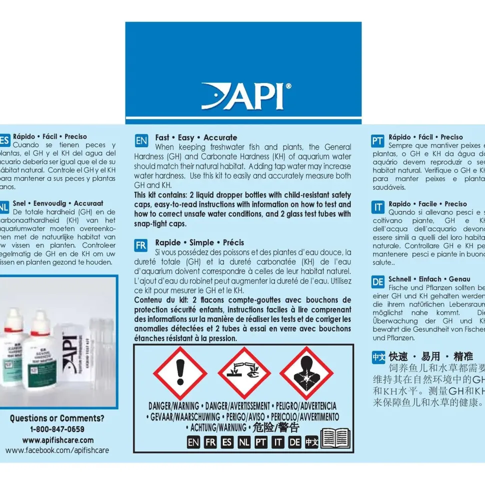 API GH & KH General & Carbonate Hardness Freshwater Aquarium Test Kit