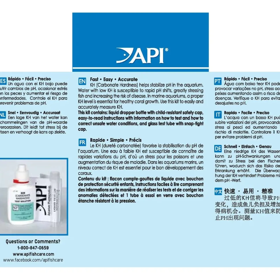 API KH Carbonate Hardness Test Kit for Freshwater & Saltwater Aquarium