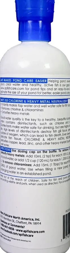 API Pond Chlorine & Heavy Metal Neutralizer 16-oz