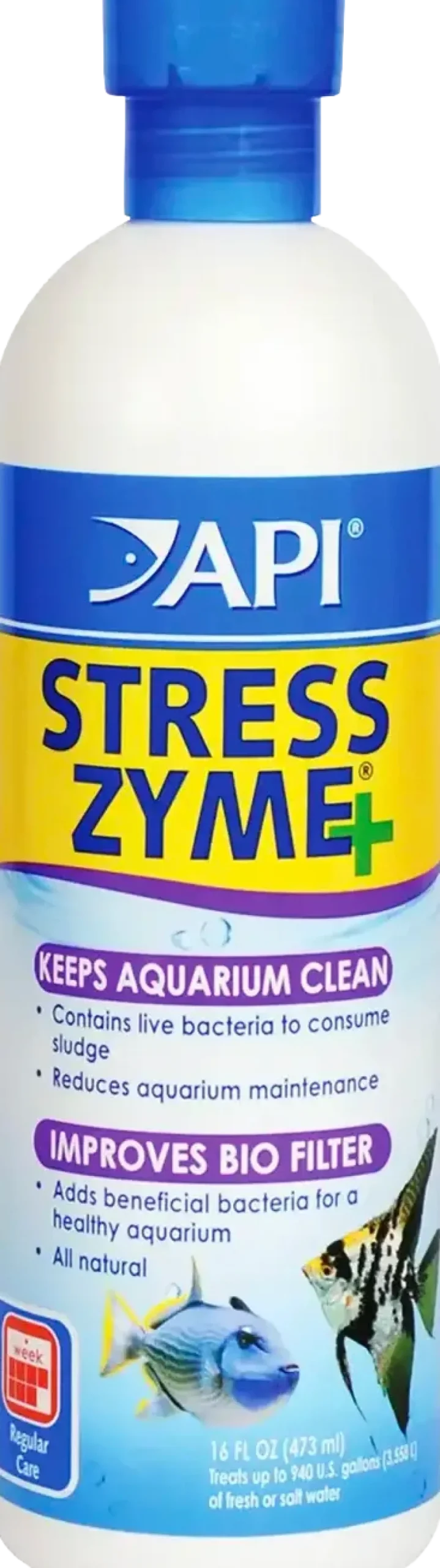 API Stress Zyme Freshwater & Saltwater Aquarium Water Cleaner 16-oz