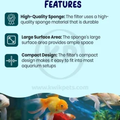 Aquarium Solutions Bacto-Surge Biological Action Sponge Filter Black Mini