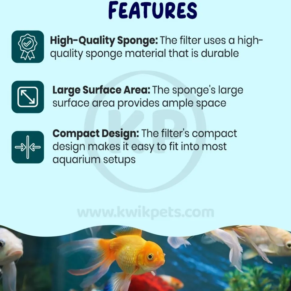 Aquarium Solutions Bacto-Surge Biological Action Sponge Filter Black Small