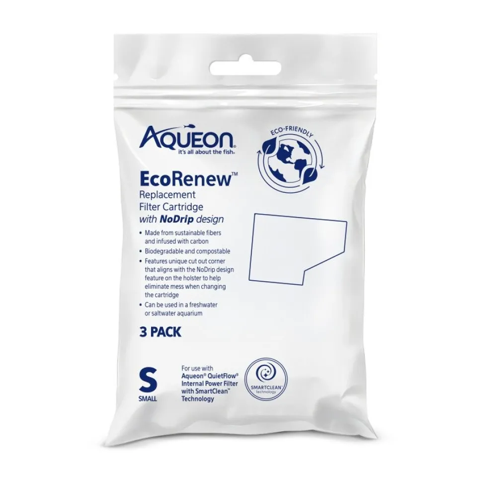 Aqueon EcoRenew Replacement Aquarium Filter Cartridges Small 3 Count
