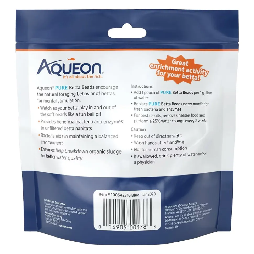 Aqueon PURE Betta Water Care Beads Blue 8.8-oz