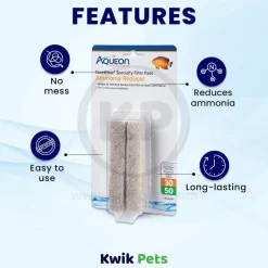 Aqueon QuietFlow Ammonia Reducer Filter Media Pads for Aquarium Size 30/50 4 Count