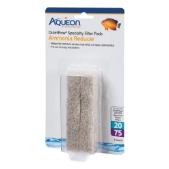 Aqueon QuietFlow Ammonia Reducer Filter Media Pads for Aquarium Size 20/75 4 Count