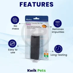 Aqueon QuietFlow Carbon Filter Media Pads for Aquarium Size 30/50 4 Count