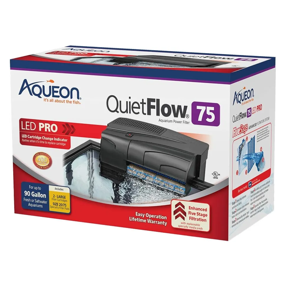Aqueon QuietFlow LED PRO Aquarium Power Filter Size 75