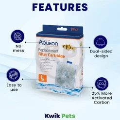 Aqueon Replacement Filter Cartridges for Aquarium Large 3 Count