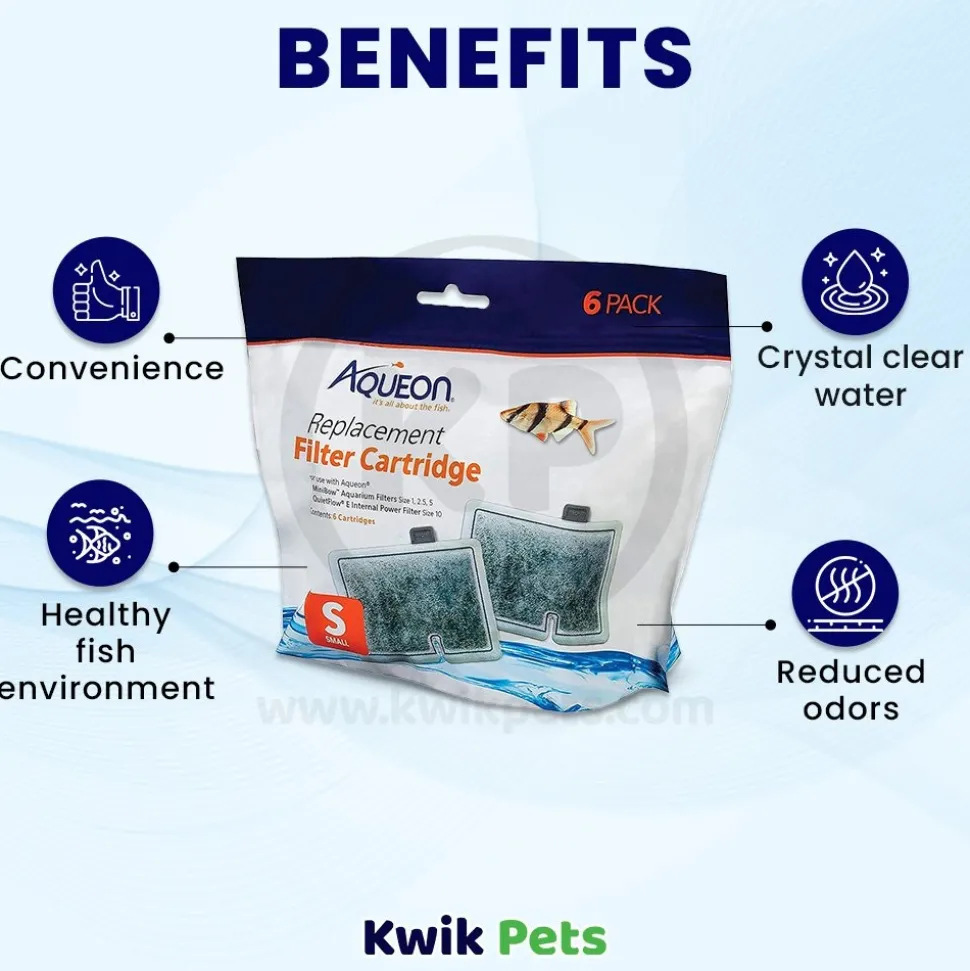 Aqueon Replacement Filter Cartridges for Aquarium Small 6 Count