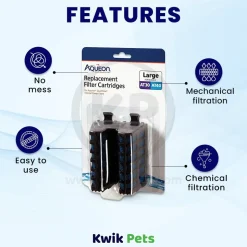 Aqueon Replacement Internal Filter Cartridge Large 2 Count