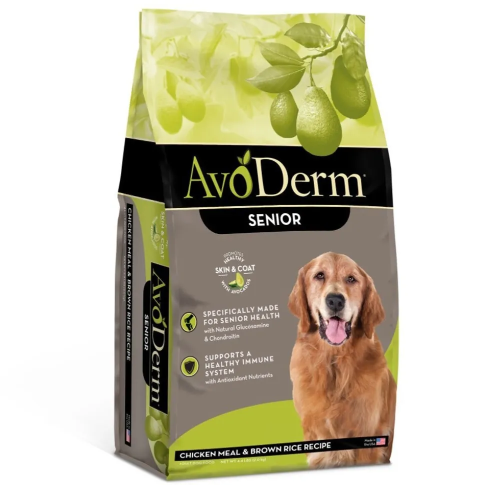 AvoDerm Natural Chicken Meal & Brown Rice Senior Dry Dog Food 4.4-lb