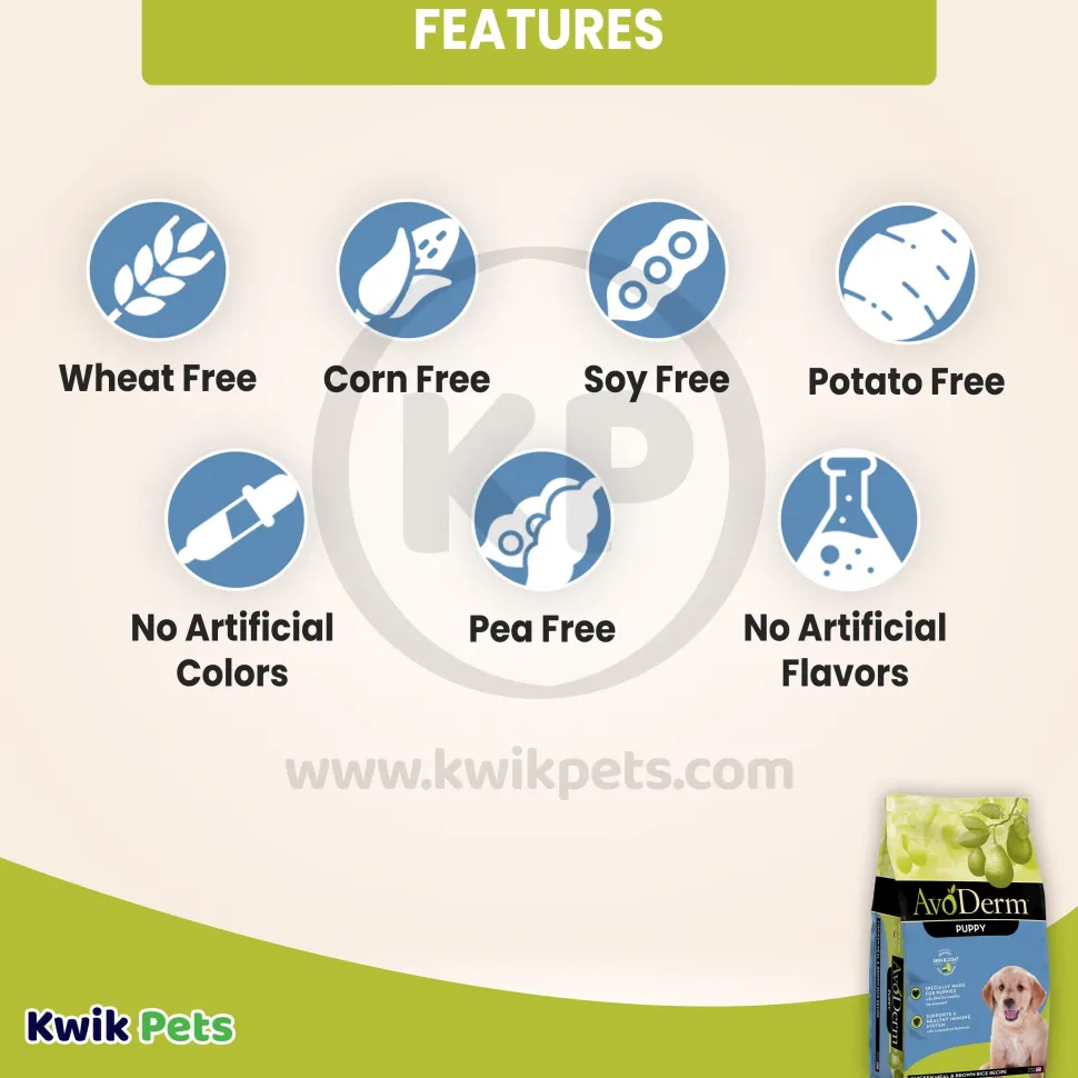 AvoDerm Natural Chicken Meal & Brown Rice Dry Puppy Food 4.4-lb