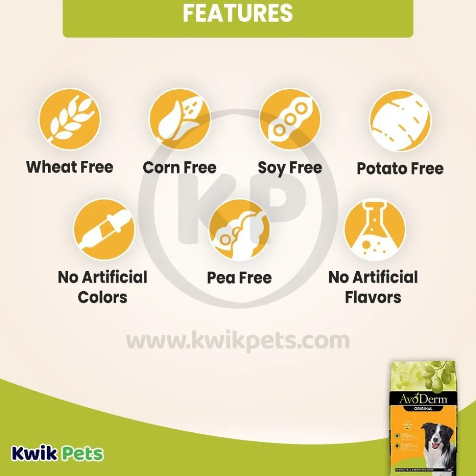 AvoDerm Natural Original Chicken Meal & Brown Rice Dry Dog Food 30-lb