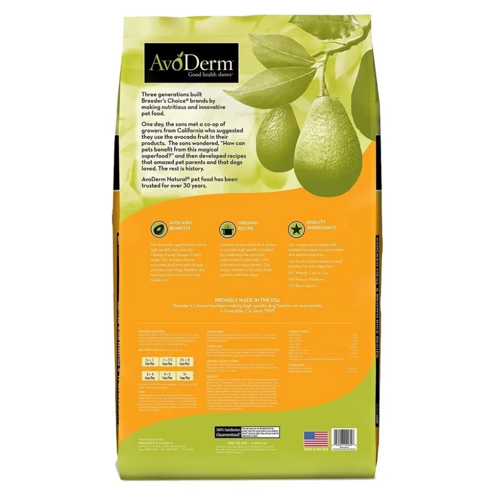 AvoDerm Natural Original Chicken Meal & Brown Rice Dry Dog Food 30-lb