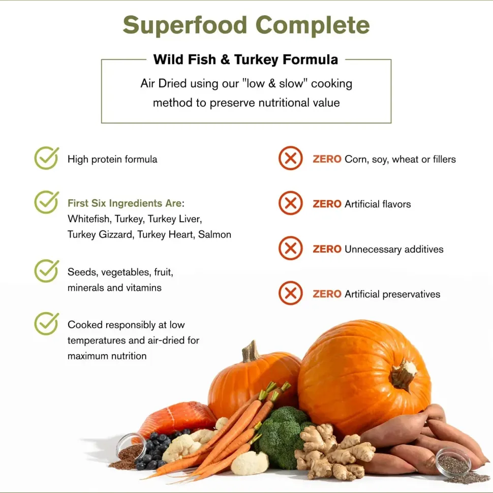 Badlands Ranch Superfood Complete Air-Dried Dog Food Wild Fish & Turkey 24-oz