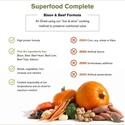 Badlands Ranch Superfood Complete Air-Dried Dog Food Bison & Beef 24-oz