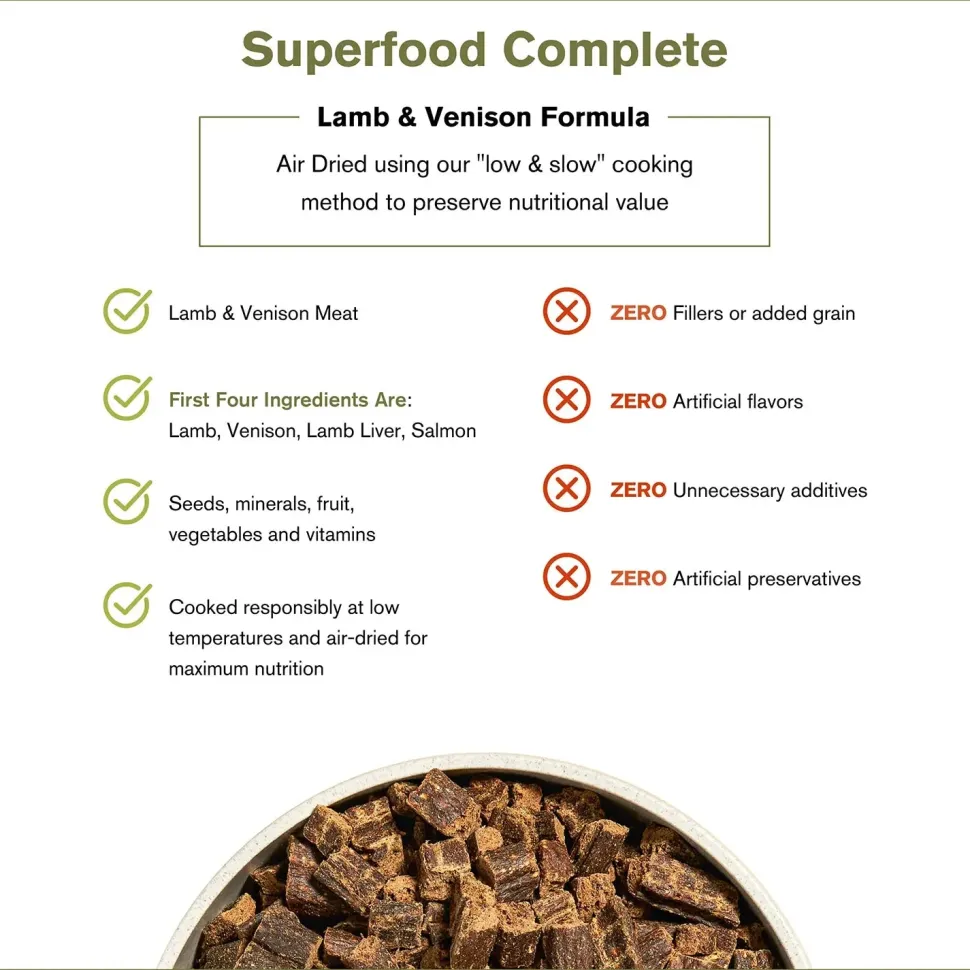 Badlands Ranch Superfood Complete Air-Dried Dog Food Lamb & Venison 24-oz