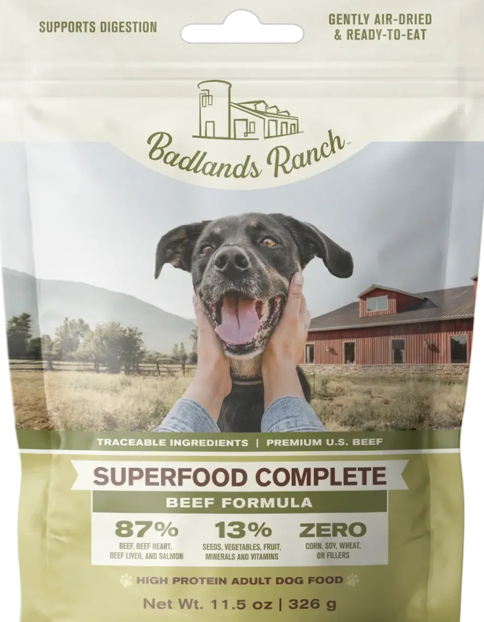 Badlands Ranch Superfood Complete Air-Dried Dog Food Beef 11.5-oz