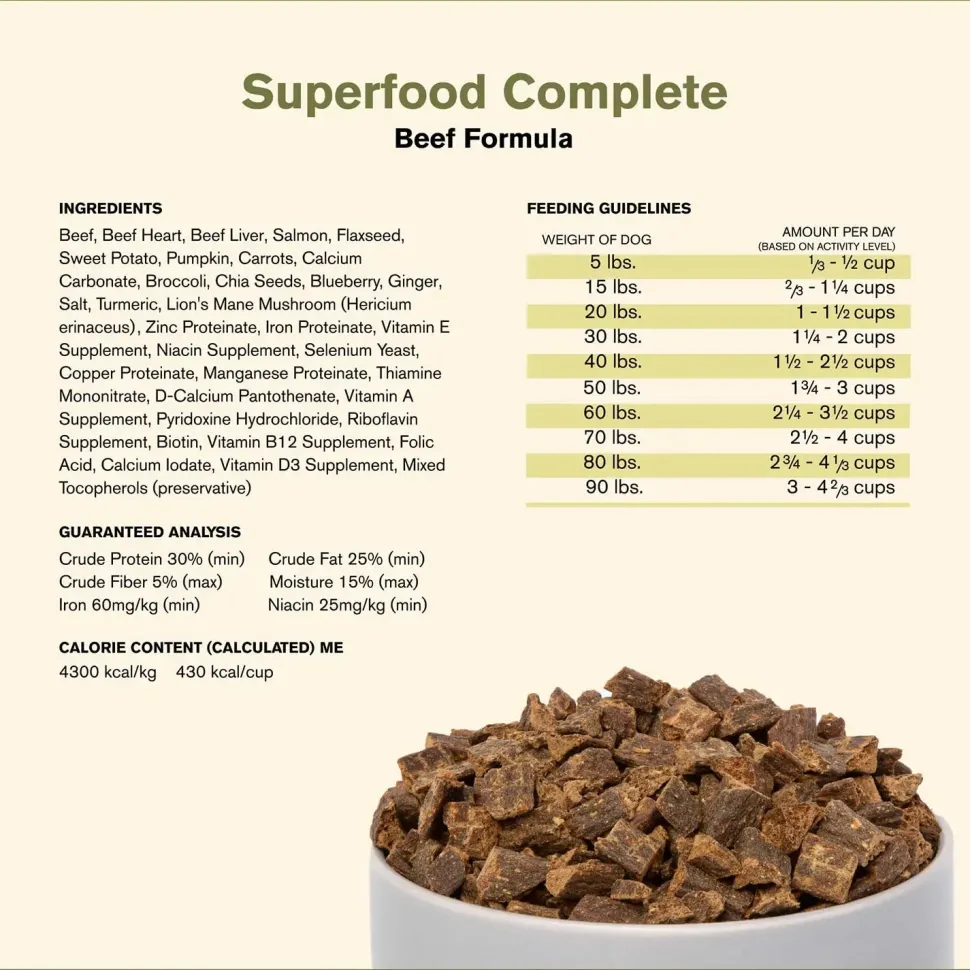 Badlands Ranch Superfood Complete Air-Dried Dog Food Beef 11.5-oz