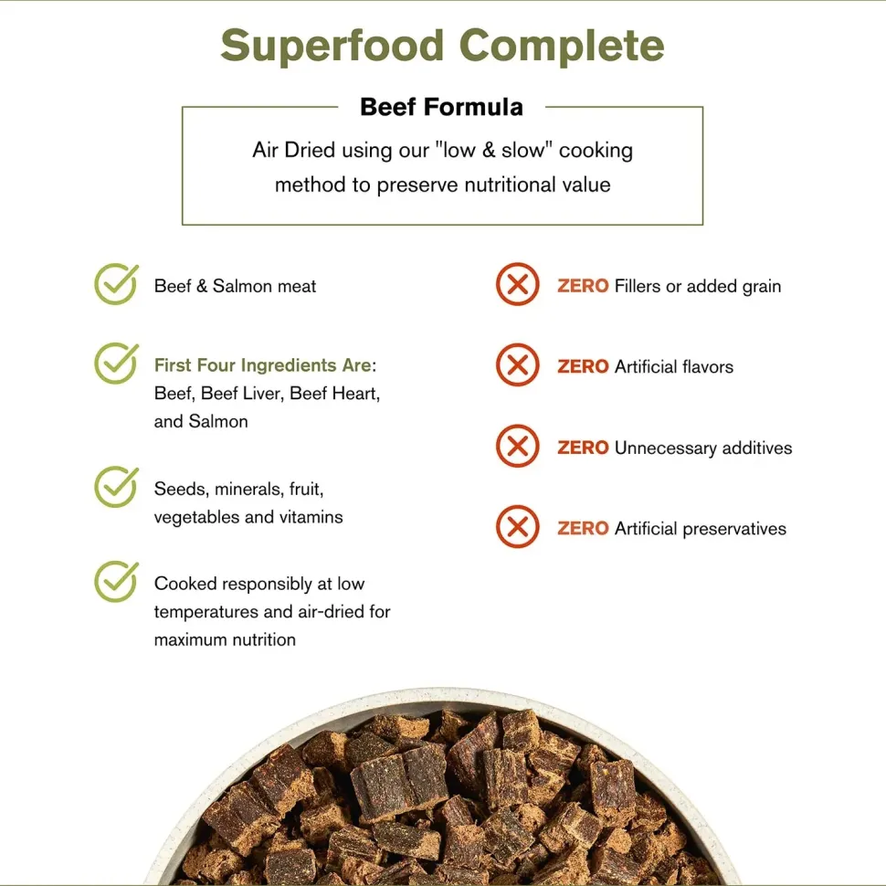 Badlands Ranch Superfood Complete Air-Dried Dog Food Beef 11.5-oz