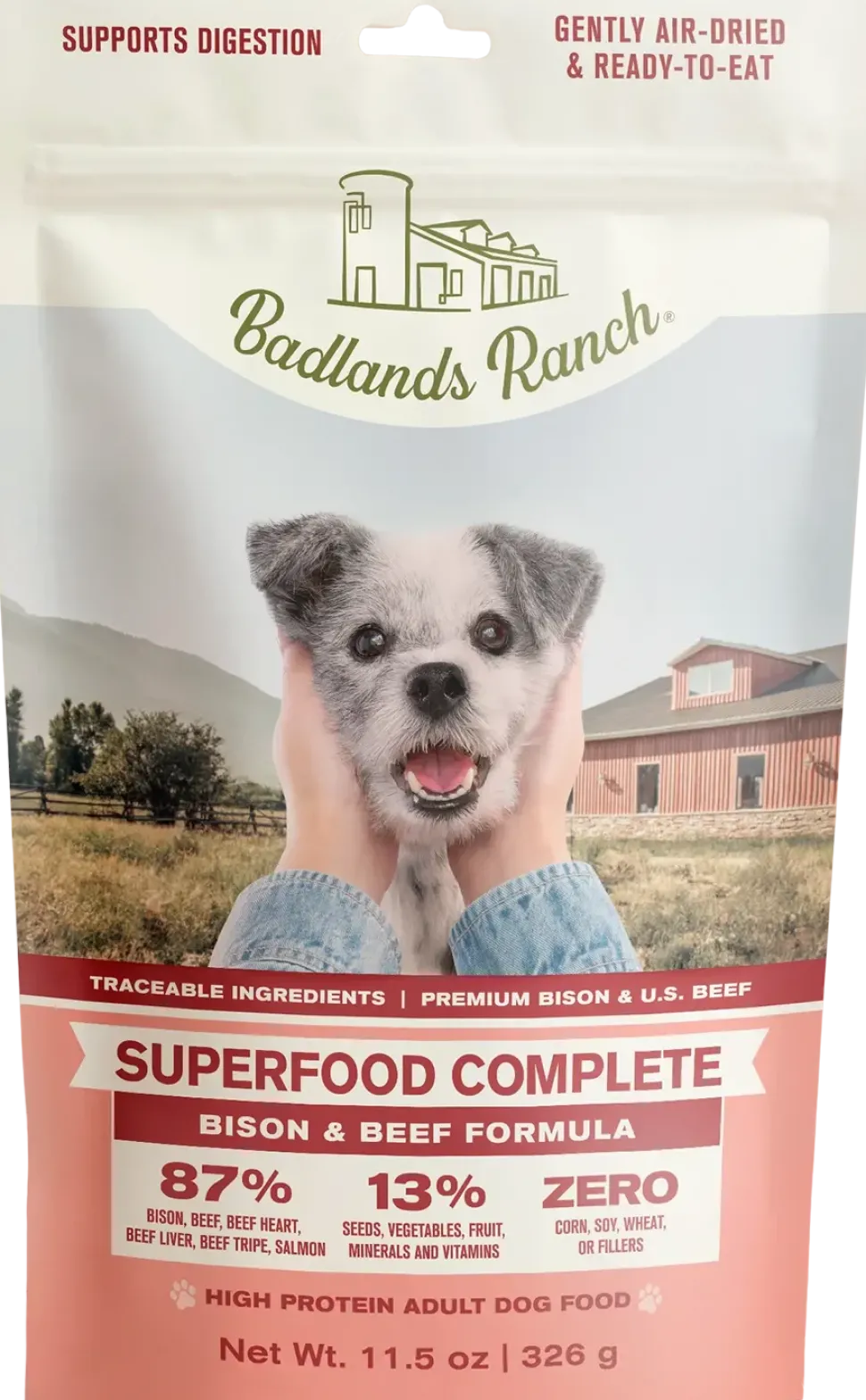 Badlands Ranch Superfood Complete Air-Dried Dog Food Bison & Beef 11.5-oz