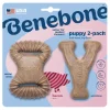 Benebone Dental Chew & Wishbone Puppy Dog Chew Toy Bacon 2 Count