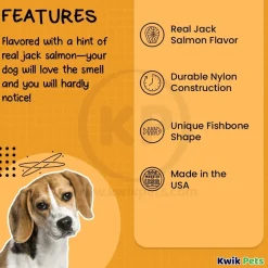 Benebone Jack Salmon Fishbone Dog Chew Toy Medium