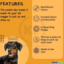 Benebone Ring Dog Chew Toy Bacon Large