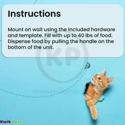 Bergan Wall-Mounted Food Dispenser for Dogs, Cats & Small Animals – Up to 40 lb
