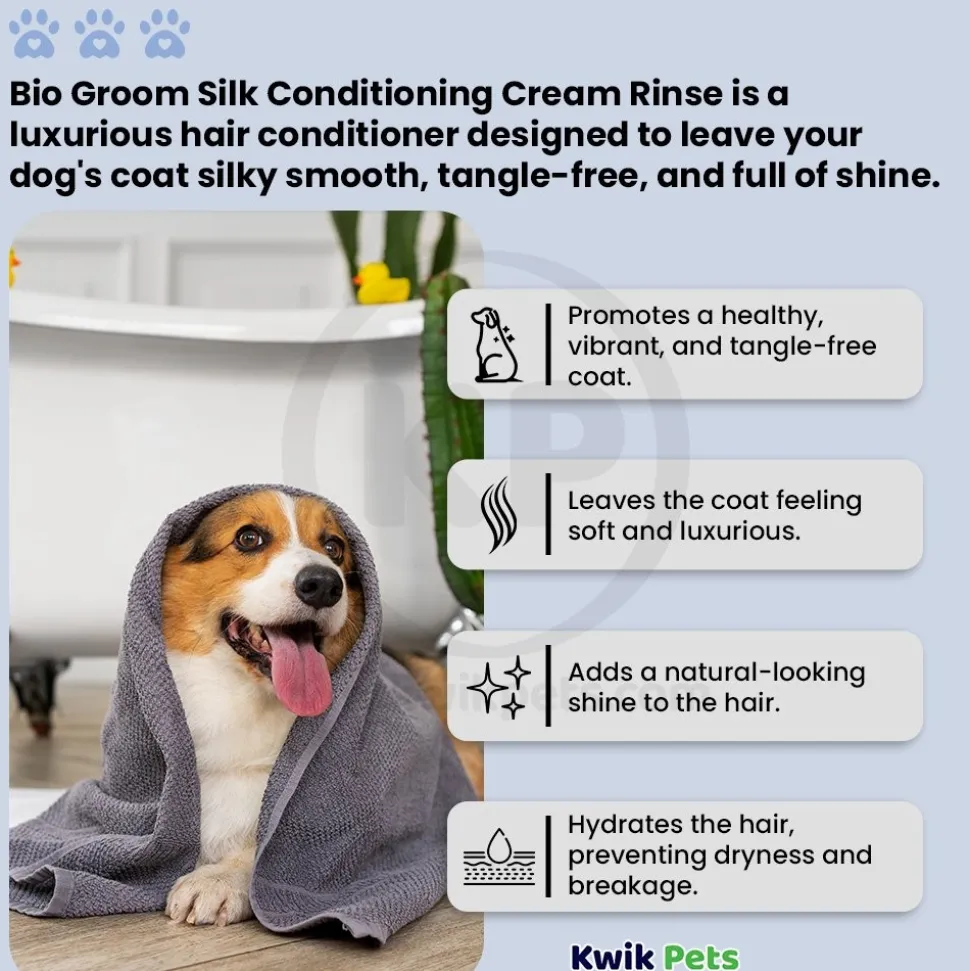 Bio-Groom Silk Conditioning Cream Rinse For Dogs 12-oz