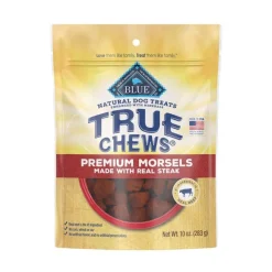 Blue Buffalo True Chews Premium Morsels Natural Dog Treats Real Steak 10-oz