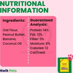 Bocce's Bakery Crunchy Biscuits Dog Treats Peanut Butter & Banana 14-oz