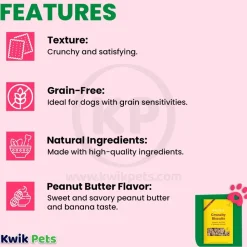 Bocce's Bakery Crunchy Biscuits Dog Treats Peanut Butter & Banana 14-oz