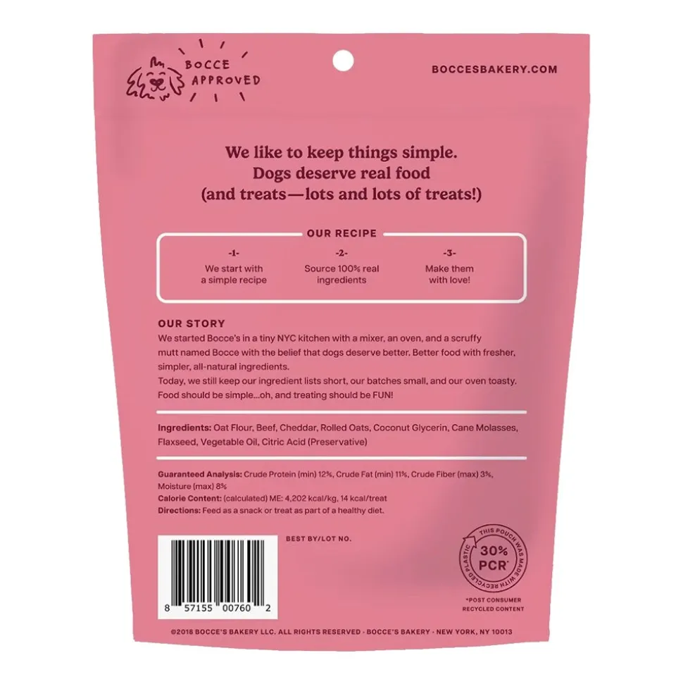 Bocce's Bakery Say Moo Soft & Chewy Dog Treats Beef & Cheddar 6-oz