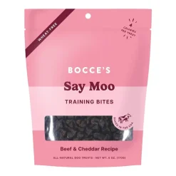 Bocce's Bakery Say Moo Training Bites Dog Treats Beef & Cheddar 6-oz