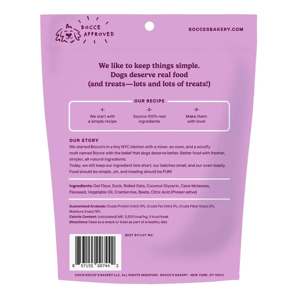 Bocce's Bakery Soft & Chewy Dog Treats Duck 6-oz