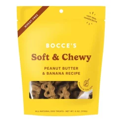Bocce's Bakery Soft & Chewy Dog Treats Peanut Butter & Banana 6-oz